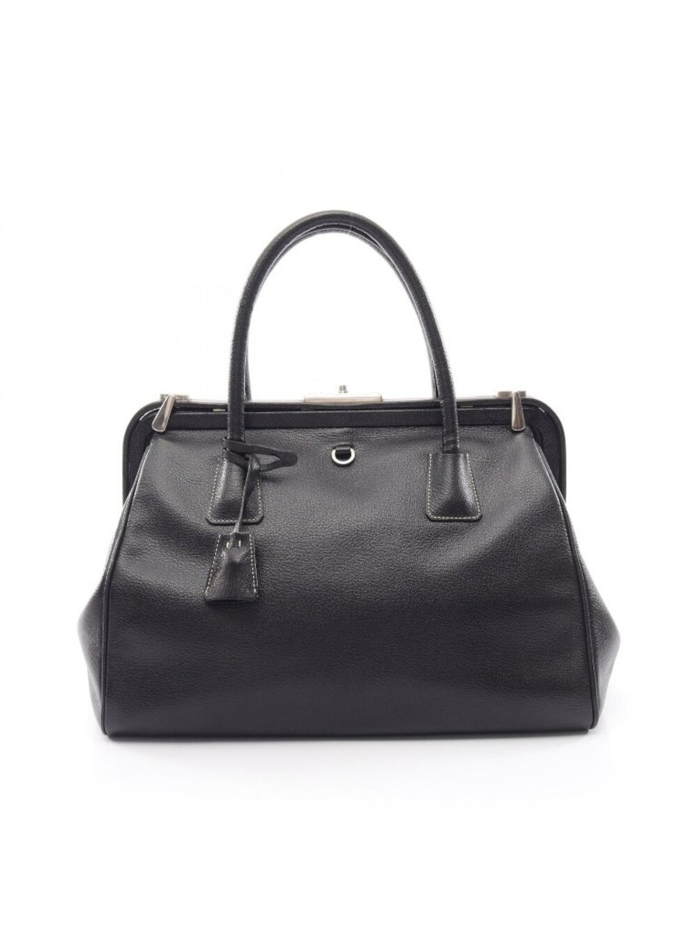 Prada Handbag Doctor's Bag Black Leather